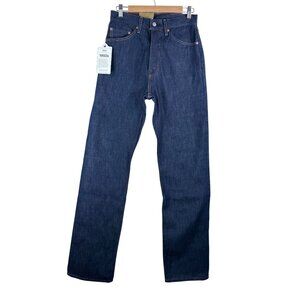 Levis 1050s 701 Ribcage Rigid straight leg dark wash jeans capitol red tab sz 28